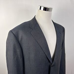 Joseph Abboud 48L Sport Coat Silk Wool Blue Gold Knit Three Button  Fully Lined